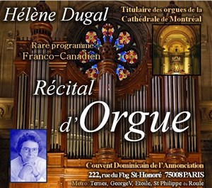 Affiche de Récital d'orgue franco-canadien