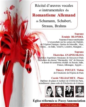 Affiche de Récital d'oeuvres vocales et instrumentales du Romantisme Allemand