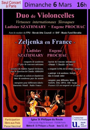 Affiche de Duo de Violoncelles : Ladislav Szathmary et Eugene Prochac