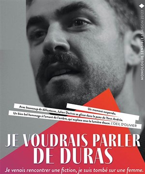 Affiche de Je voudrais parler de Duras