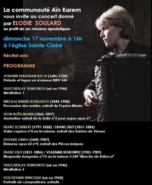 Affiche de Récital solo d'Elodie Soulard à l'accordéon