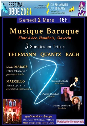 Affiche de Musique Baroque : Flute à bec, Hautbois, Clavecin
