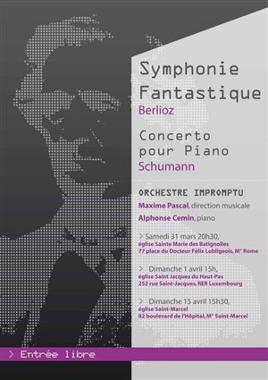 Affiche de Berlioz et Schumann par l'Orchestre Impromptu
