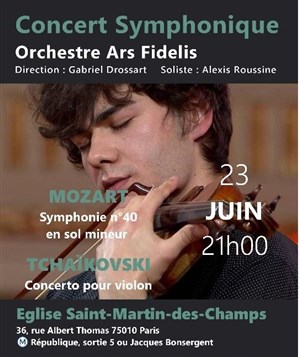 Affiche de Concert académie Ars Fidelis - Concerto pour violon de Thaïkovski