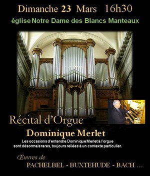 Affiche de Récital d'Orgue | Dominique Merlet