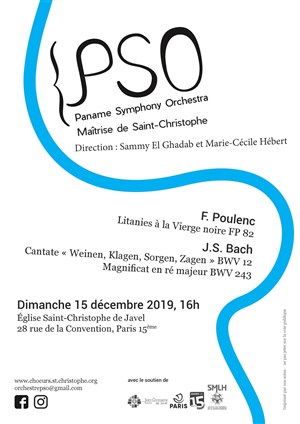 Affiche de Concert Magnificat et Cantate 12 | de Bach + Litanies à la Vierge Noire | de Poulenc