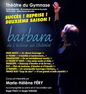 Affiche de Barbara, de l'Ecluse au Châtelet