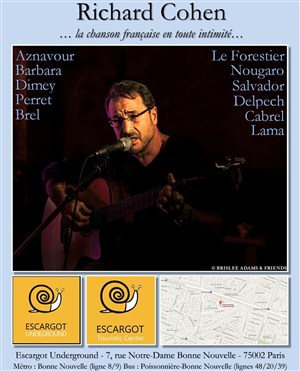 Affiche de Richard Cohen | La chanson française en toute intimité...