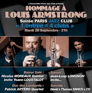 Affiche de 1 entrée = 4 clubs hommage à Louis Amstrong / David et Thomas Enhco & Co