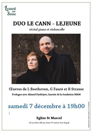 Affiche de Duo Le Cann - Lejeune, récital piano-violoncelle