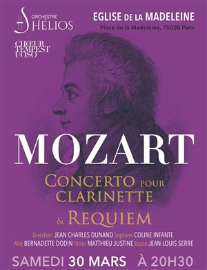 Affiche de Concerto pour clarinette et Requiem de Mozart