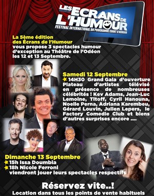 Affiche de Gala d'ouverture du festival Les écrans de l'humour