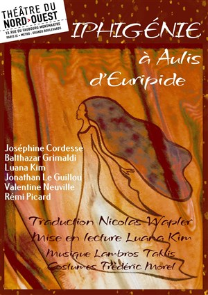 Affiche de Iphigénie en Aulis d'Euripide, traduction nouvelle et cadencée de Nicolas Wapler