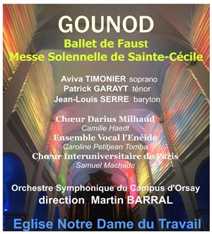 Affiche de Gounod : Ballet de Faust et Messe Solennelle en l'honneur de Sainte-Cécile