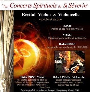 Affiche de Olivier Pons et Helen Linden | Récital violon et violoncelle