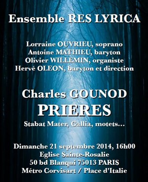 Affiche de Charles Gounod, prières...