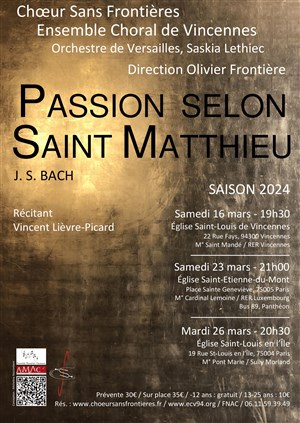 Affiche de La Passion Selon Saint Matthieu
