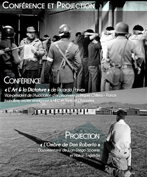 Affiche de Conférence "L'Art et la Dictature" & Projection "L'Ombre de Don Roberto"