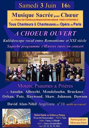 Affiche de Choeur de chambre tous chanteurs & chanteuses de l'Opéra de Paris