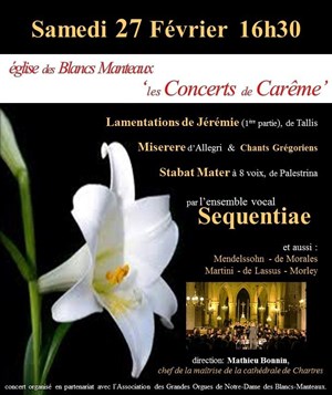 Affiche de Miserere d'Allegri & Chants Grégoriens - Stabat Mater à 8 voix, de Palestrina