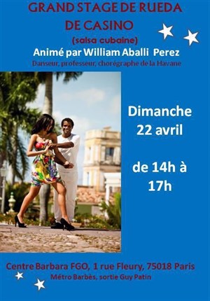 Affiche de Grand Stage de salsa cubaine - Rueda de Casino Paris