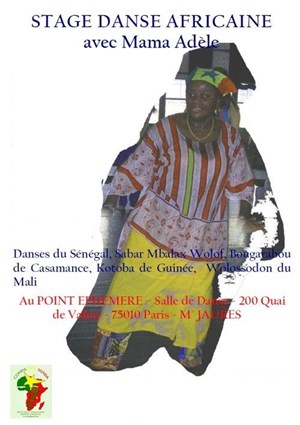 Affiche de Stage de danse Africaine avec Mama Adèle