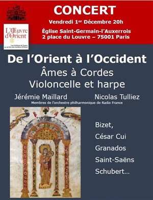 Affiche de De l'Orient à l'Occident | Âmes à cordes, violoncelle et harpe