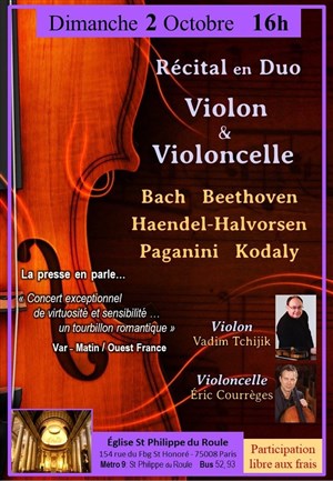 Affiche de Récital en duo : Violon & violoncelle