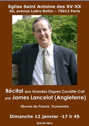 Affiche de Concert d'orgue par James Lancelot (Angleterre)