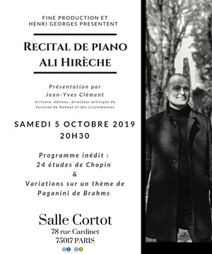 Affiche de Récital de piano - Ali Hirèche