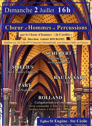 Affiche de Choeur d'Hommes, Orgue et Percussions
