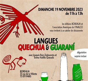 Affiche de Atelier de découverte : Langues Quechua et Guaraní