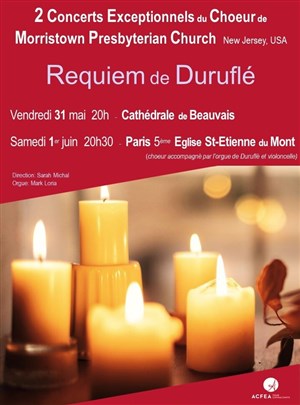Affiche de Concert du Choeur de l'Eglise de Morristown New Jersey USA