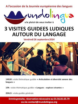 Affiche de Visites guidées ludiques autour du langage