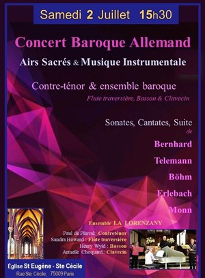 Affiche de Concert Baroque Allemand : Contre-ténor & ensemble baroque