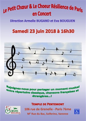 Affiche de Concert Choeur Résilience de Paris + Le Petit Choeur