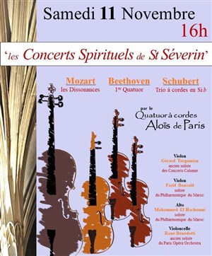 Affiche de Quatuors à cordes de Mozart, Schubert, Beethoven