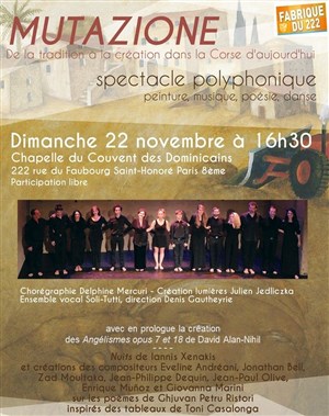 Affiche de Mutazione : de la Tradition à la Création dans la Corse d'Aujourd'hui