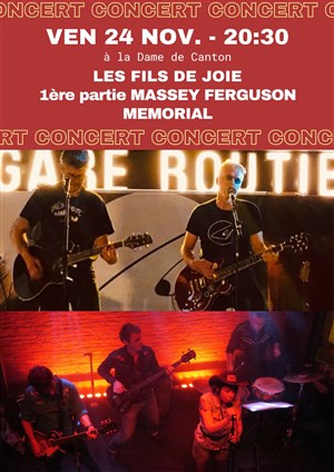 Affiche de Fils de joie + 1ère partie Massey Ferguson Memorial