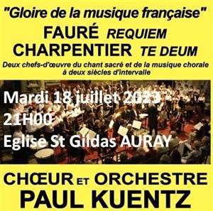 Affiche de Choeur et Orchestre Paul Kuentz : Faure Requiem / Charpentier Te Deum | Auray