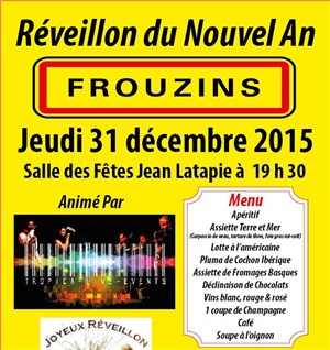 Affiche de Réveillon du nouvel an avec l'orchestre Tropica