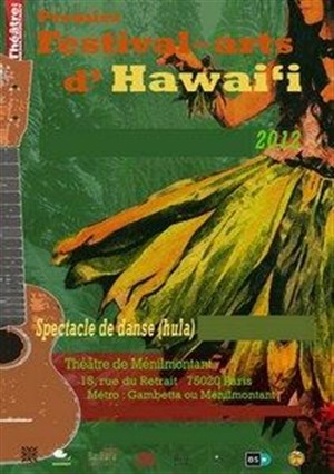 Affiche de Hula, danse traditionnelle et musiciens d'hawaï