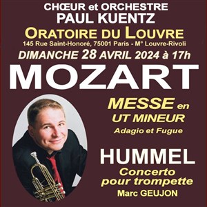 Affiche de Choeur et Orchestre Paul Kuentz : Mozart Messe en Ut mineur, Hummel concerto pour trompette