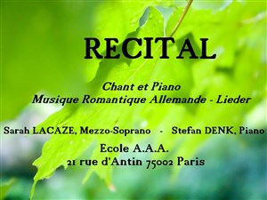 Affiche de Récital de Lieder | Musique romantique allemande