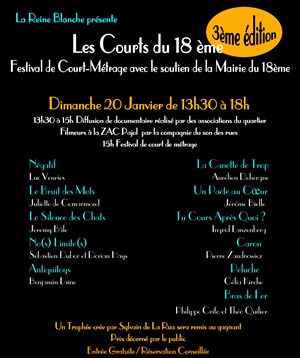 Affiche de Festival de Court Métrage | Les Courts du 18ème | 3ème édition
