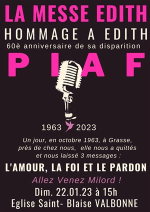 Affiche de La Messe Edith : hommage à Edith Piaf