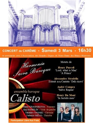 Affiche de Motets Baroques : Purcell, Stradella, Campra, Du Mont...