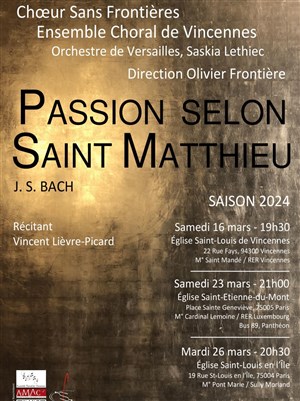 Affiche de La Passion Selon Saint Matthieu