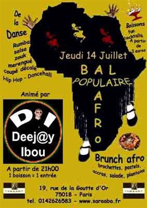 Affiche de Bal populaire afro avec Dee Jay Ibou