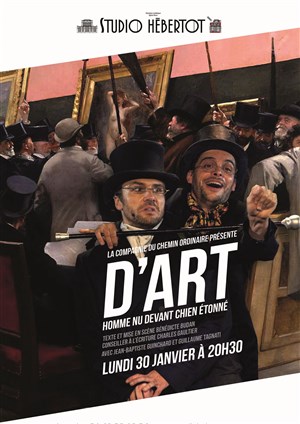 Affiche de D'art, homme nu devant chien étonné